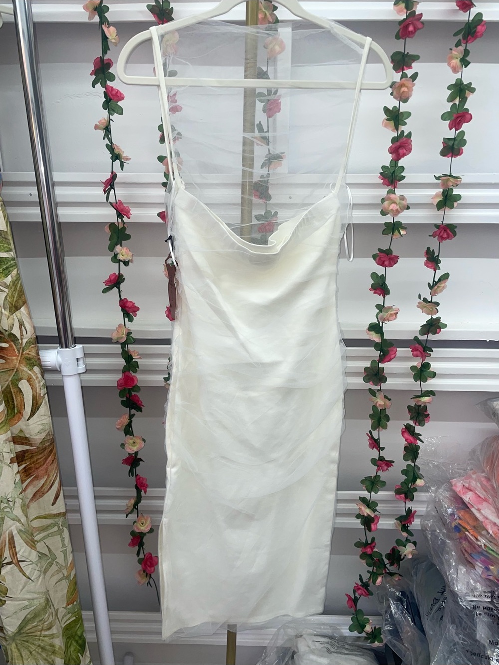 Sheer White Midi Dress